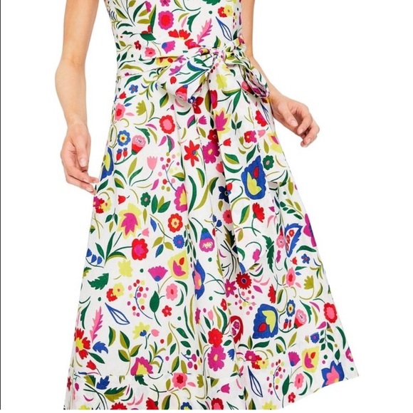 Boden Dresses & Skirts - Boden White Floral Print Fit & Flare Cotton Sleevless Summer Dress in Sz. 4